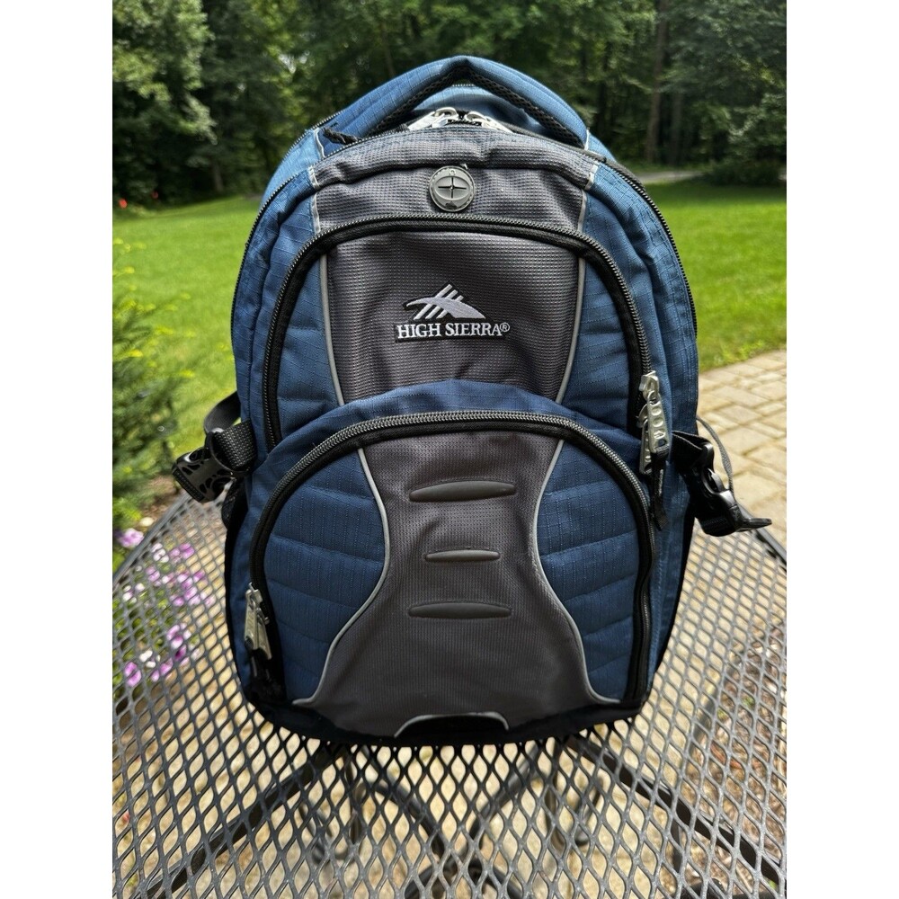 High Sierra Swerve Large Laptop Backpack Suspension Strap System Blue Gray Black